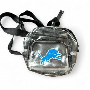 Detroit Lions clear vinyl mini backpack #NFL #Lions  Black